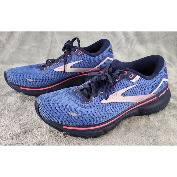 Brooks Ghost 15 Running Shoes Womens Size 9.5 Blue Peacoat Pink Athletic Sneaker - Picture 3 of 11